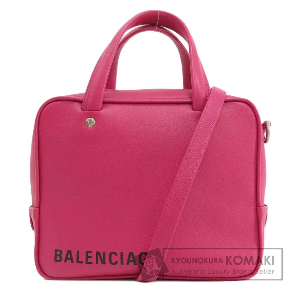 Balenciaga Triangle Square Bag Pink Calfskin Leather